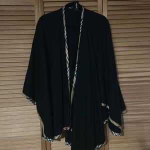 Lord and Taylor shawl with Burberry pattern trim
